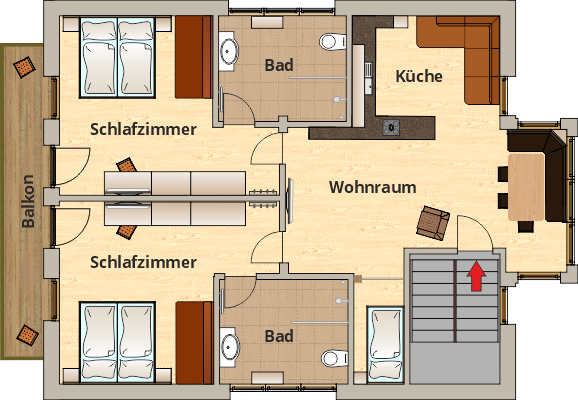 Skizze Appartement Apfelbaum