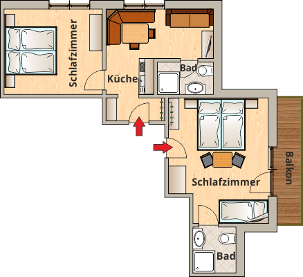 Skizze Appartement Dachstein